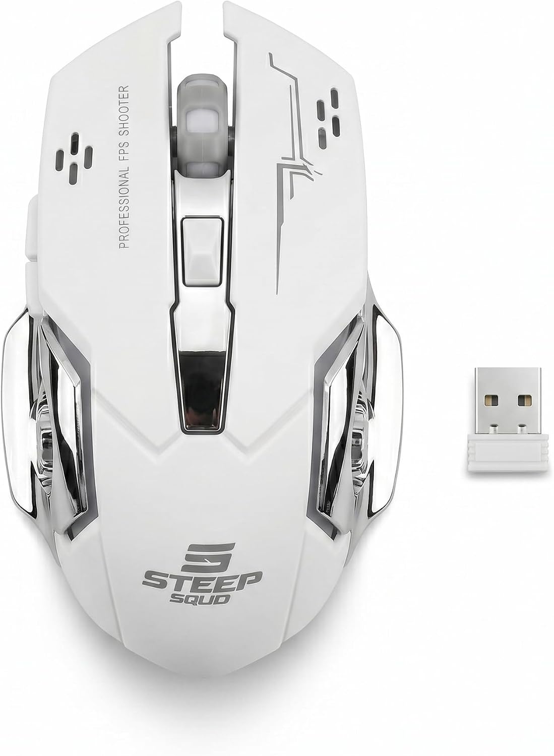 Steep Solid Kablosuz RGB Gaming Mouse, 2.4 GHz USB Bağlantı, Şarj Edilebilir, RGB Aydınlatmalı, 2400 DPI, Optik Sensör, Sağ Sol El Uyumlu Simetrik Tasarım, Kablosuz Oyuncu Mouse MO-08