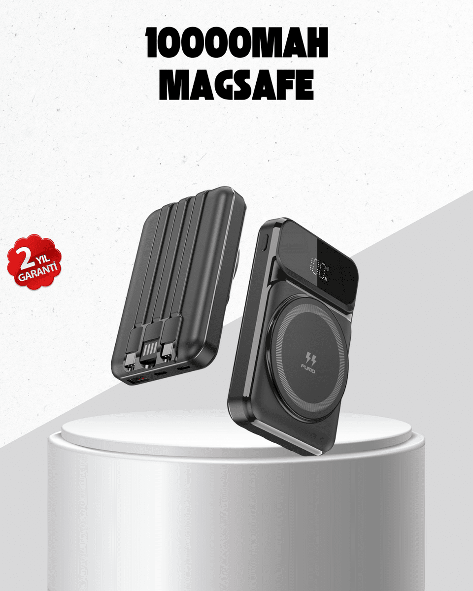 15W Kablosuz Şarj Özellikli 10000 mAh Powerbank – Type-C Hızlı Şarj