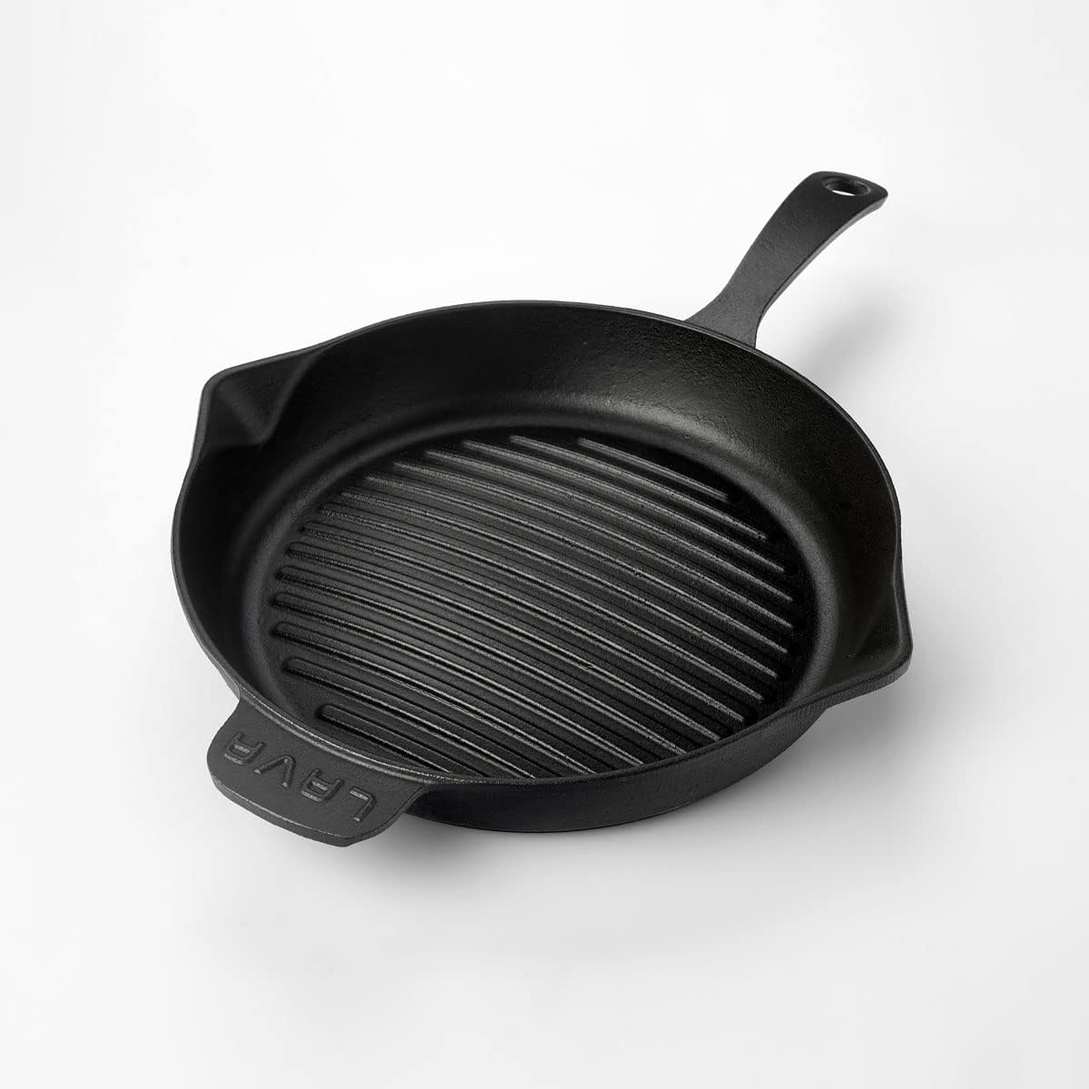 Döküm Yuvarlak Izgara Tava, Metal Kulplu, Konkav Taban, 28 cm