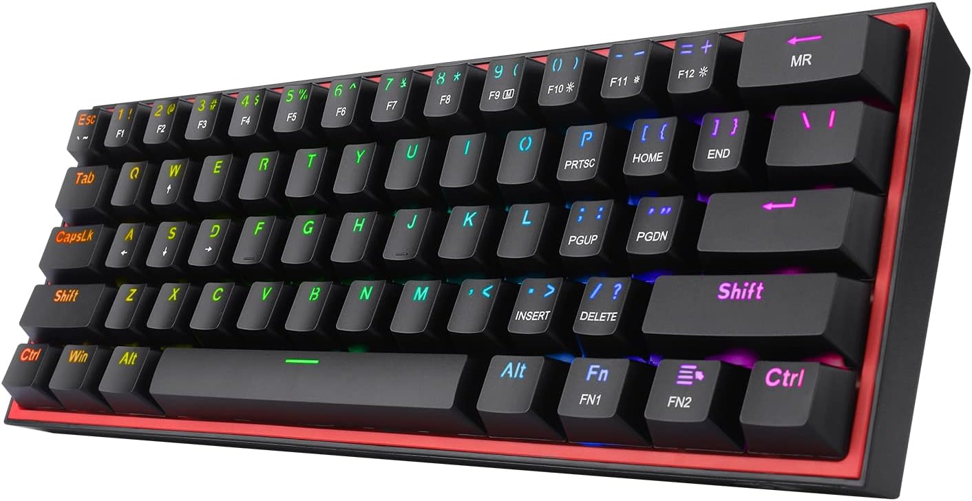 K617-RGB 16,8 Milyon RGB Aydınlatma, Red Switch Fizz%60 Q Türkçe Kablolu Mekanik Oyuncu Klavyesi Siyah