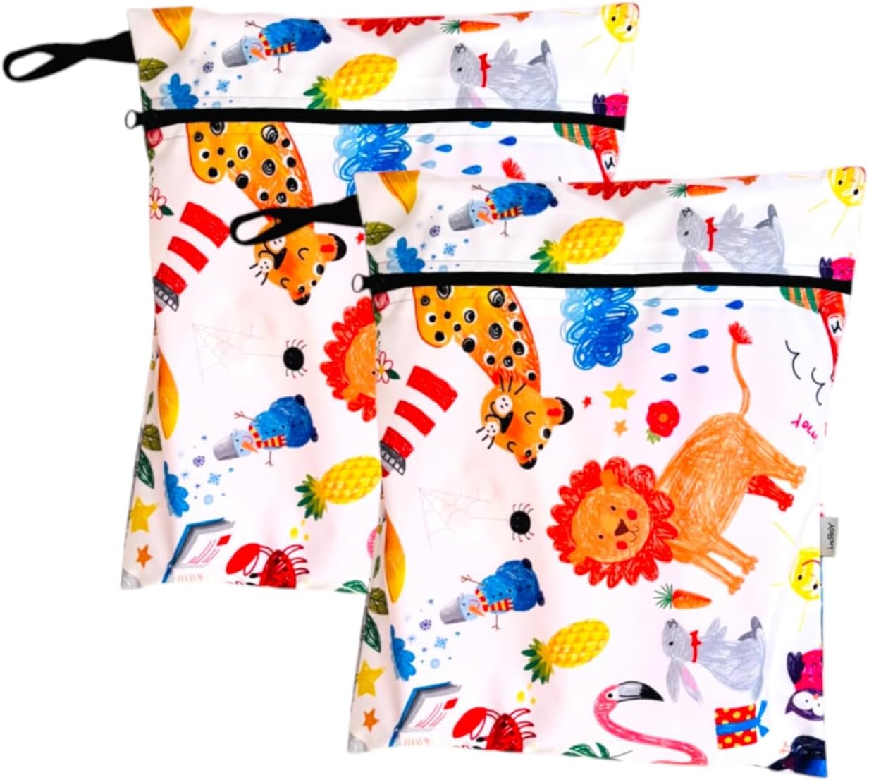 2 Adet, 30 x 35 Cm, Jungle Desen, Sıvı Geçirmeyen Çok Amaçlı Çanta, Ekonomik Set, Yıkanabilir