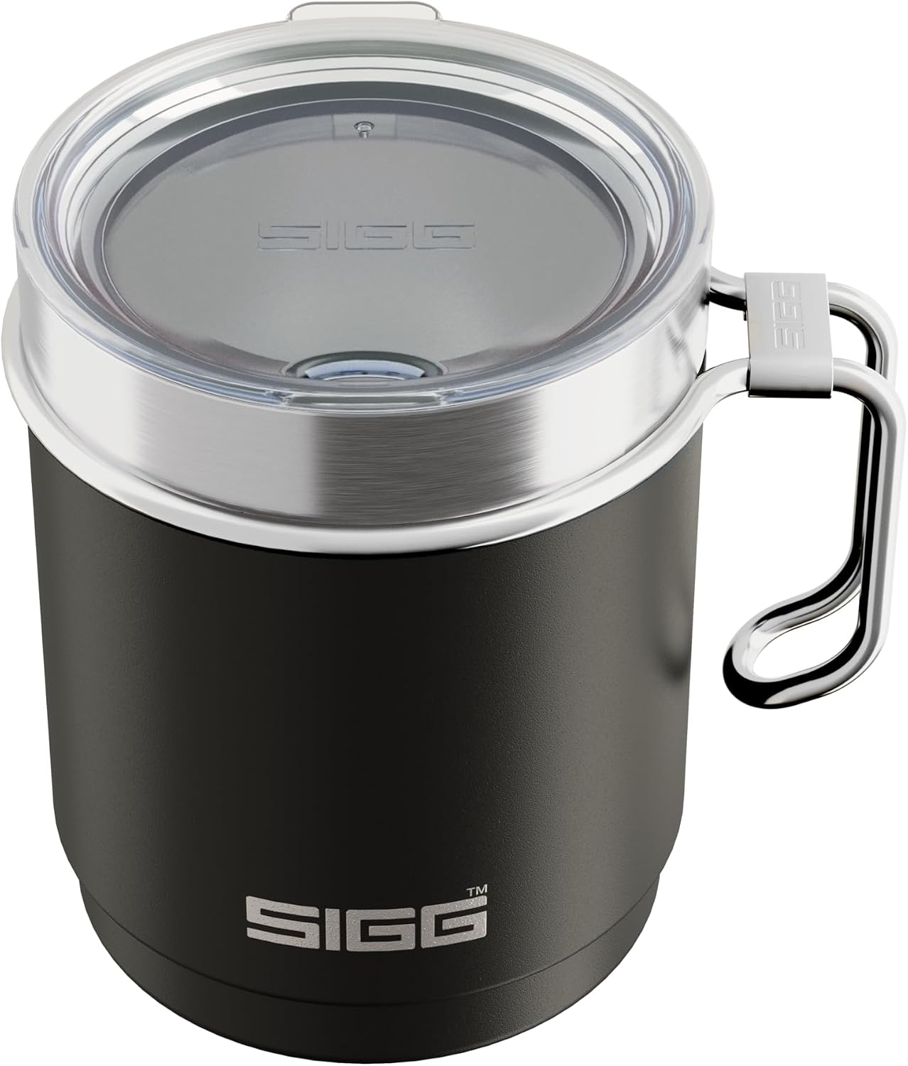 Camp termos bardak – Travel Mug Night Black – Tritan kapaklı – bulaşık makinesinde yıkanabilir – kulplu – BPA içermez – yalıtımlı bardak çift cidarlı – beyaz – 0,36 l