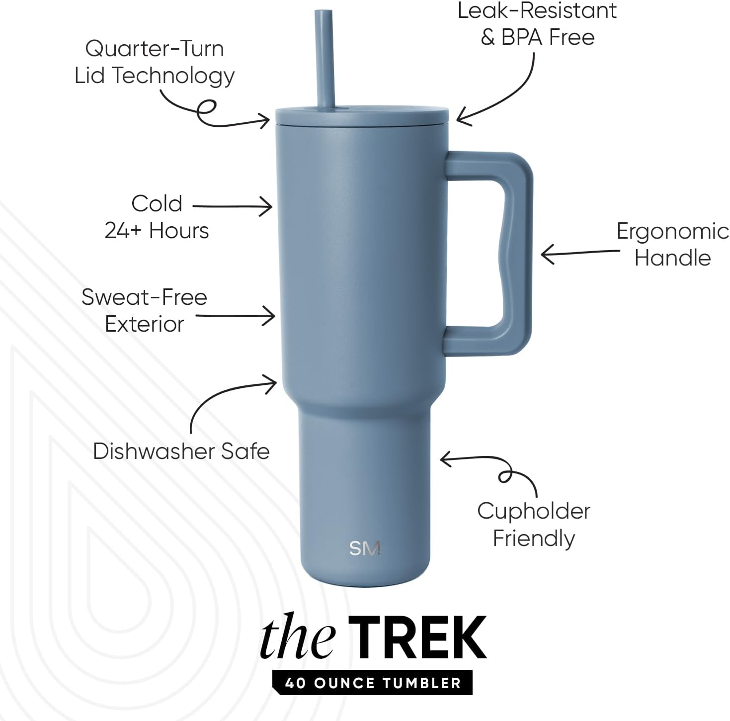 40 oz Saplı ve Hasır Kapaklı Bardak | Yalıtımlı Bardak Yeniden Kullanılabilir Paslanmaz Çelik Su Şişesi Seyahat Kupası Bardak Tutucu Dostu | Kadın Erkek Ona Hediyeler | Trek Koleksiyonu