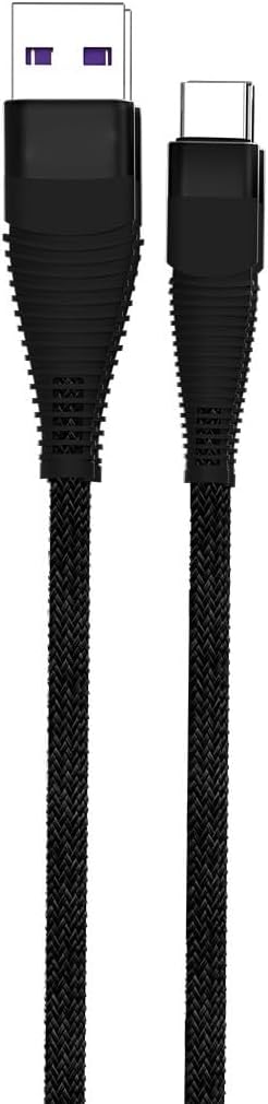 USB TYPE-C PD 5A 100 W Örgülü Hızlı Şarj ve Data Kablosu 1 Metre Siyah SZC-04