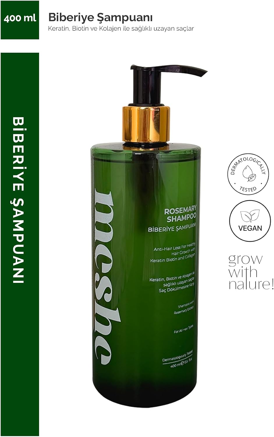 Biberiye Saç Bakım Şampuanı | Keratin, Biotin ve Kolajen Özü 400 ml