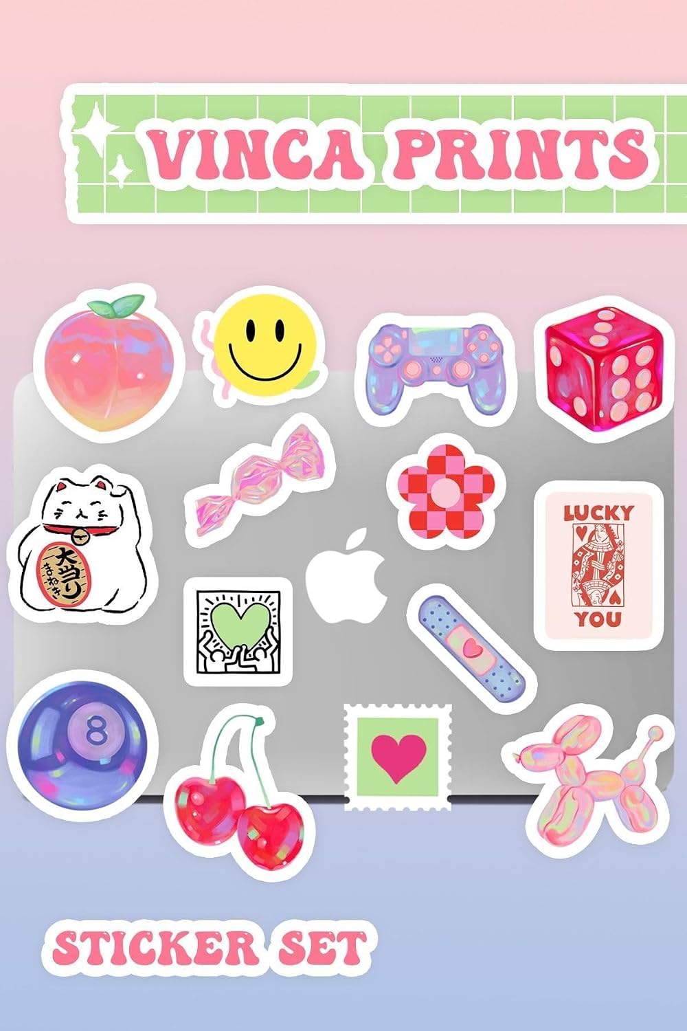 Laptop Sticker Seti 14 Adet Sticker Macbook Notebook Tablet Telefon Ajanda Defter Sticker Seti
