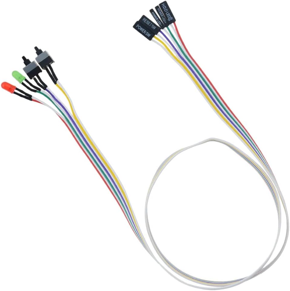 5064 Ana Kart Power Kablosu Led Işıklı Reset Açma Kapama Butonu Kablosu On Off Switch