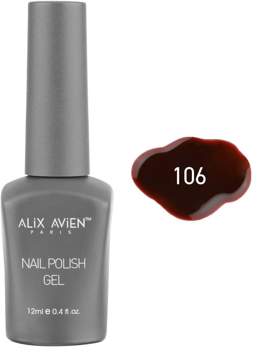 Kahverengi Koyu Kırmızı Kalıcı Oje 106-Yoğun Renk Veren Jel Oje 12 ml-Nail UV Gel Polish 106