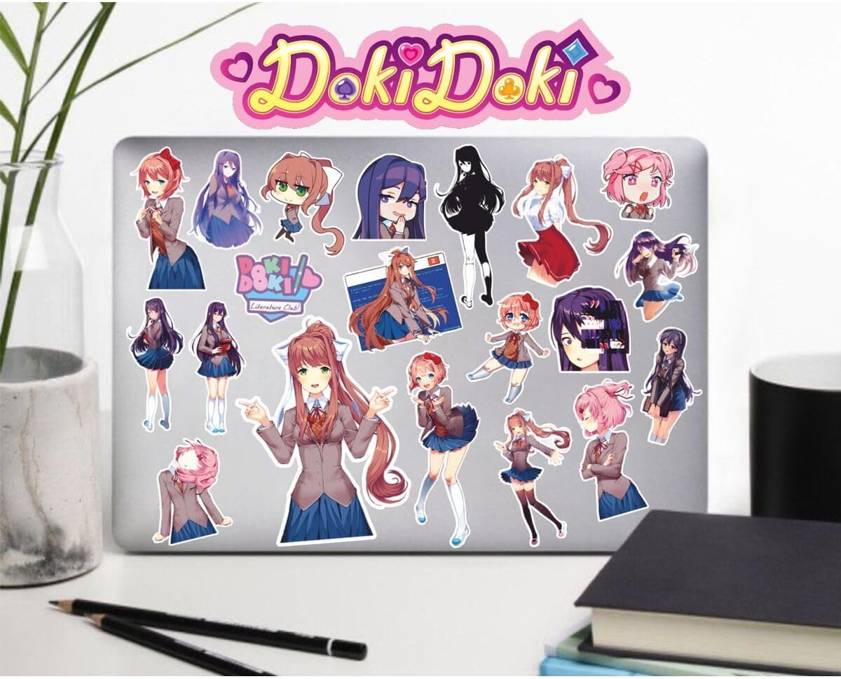 Doki Doki Literature Club! Defter Suluk Laptop Notebook Tablet Telefon Kılıf Sticker Seti