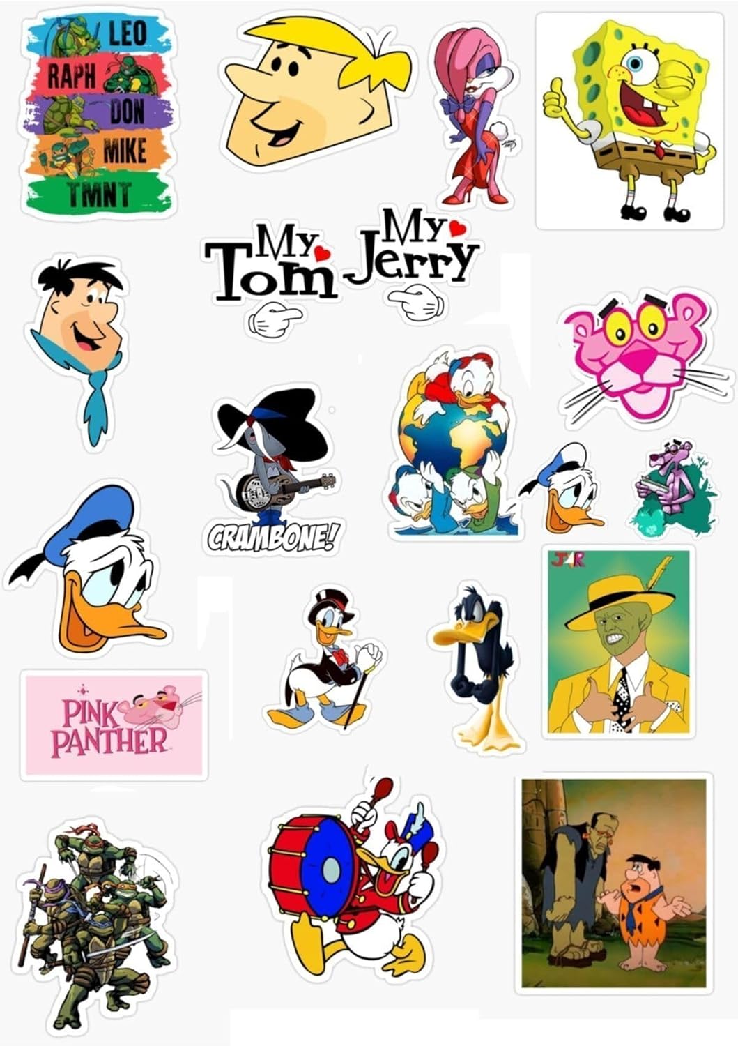 Eski Çizgi Filmler Nostaljik Sticker Seti