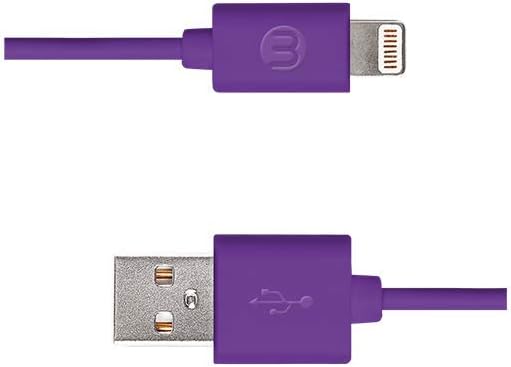 3Dk34 Lightning Şarj Kablosu, 1 metre,Mor