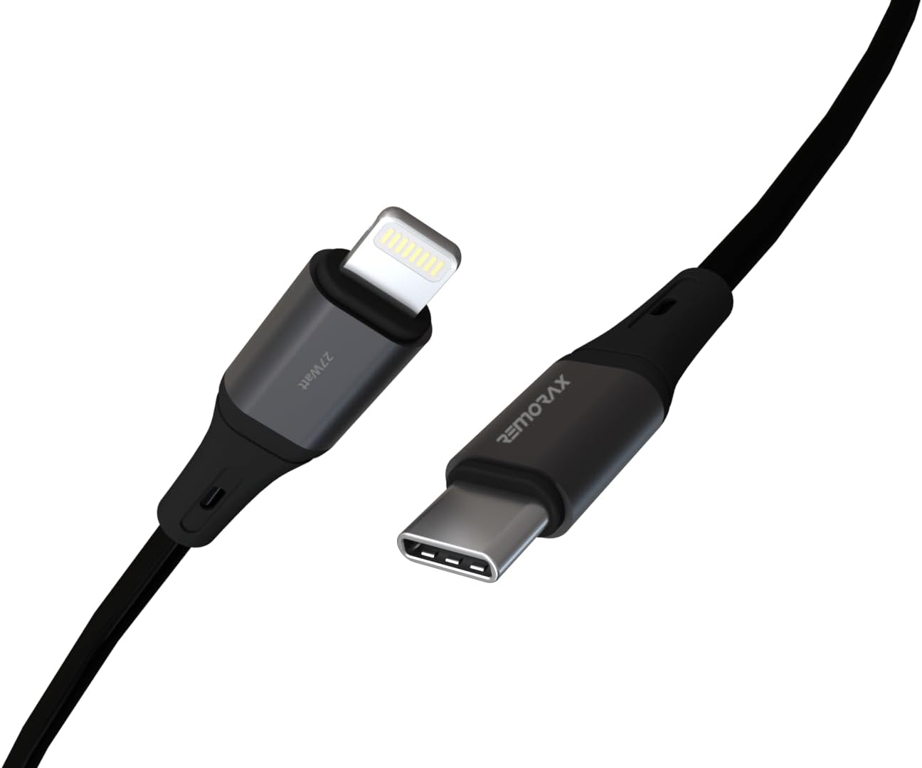 Wahoo Type C-Lightning 27Watt PD Hızlı Şarj Kablosu, Siyah/Antrasit Metal (100 CM)