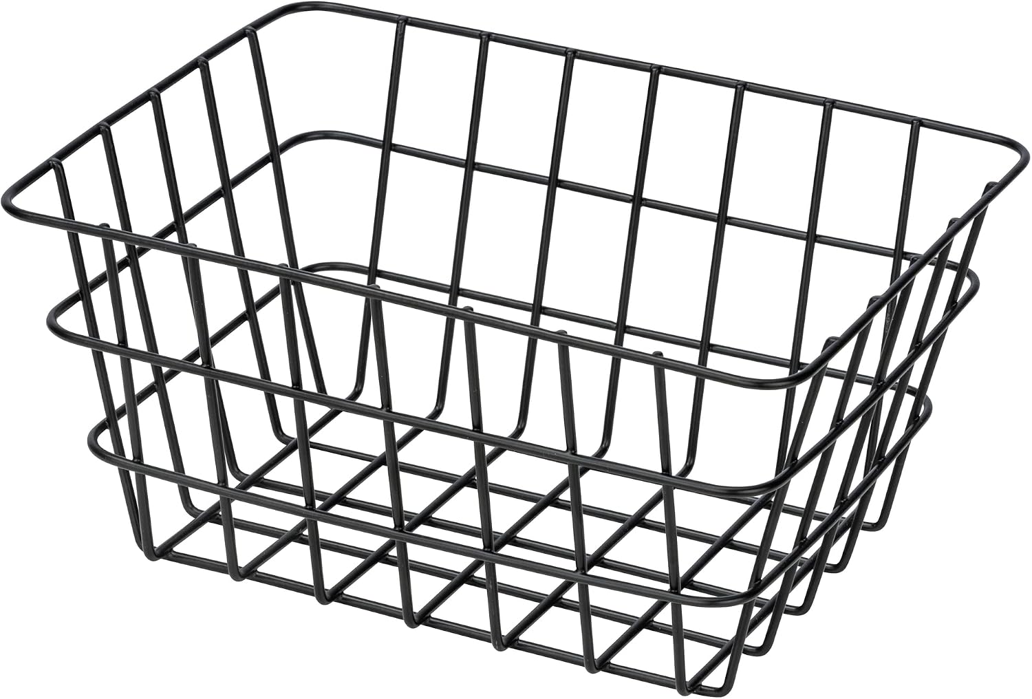 Banyo sepeti "Viana" mat siyah, mat yüzeyli saklama sepeti, açık telli tasarım, kozmetik vb. eşyalarınızı tutar. ulaşılabilir, metalden yapılmış, 18x25x12 cm