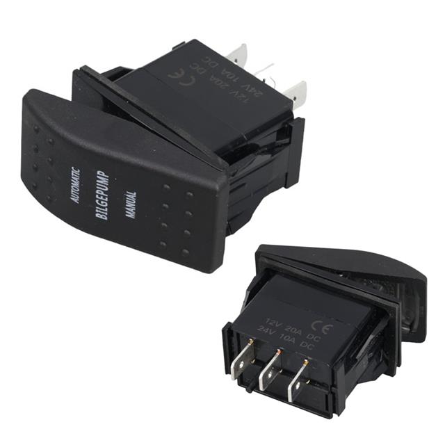 Sintine Pompa Sembollü Işıksız Yaylı 3 Pinli On-Off 12-24V Marin Switch
