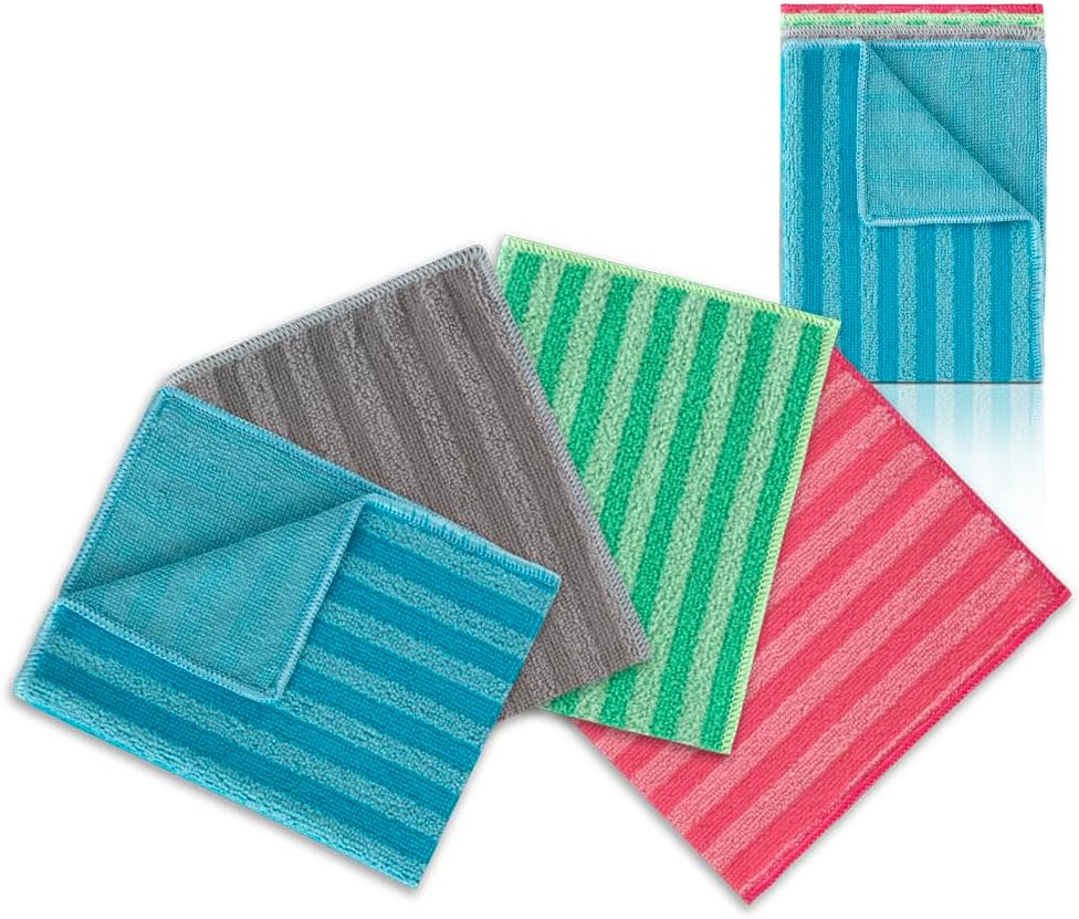 Ekonomik Paket, Yağ & Kir Sökücü, İz Bırakmaz, Ekstra Emici, Hızlı Kuruyan Mikrofiber Temizlik Bezi, Mutfak, Banyo, Ofis, Kafe, Otel, Mağaza, Araba 4’lü Paket