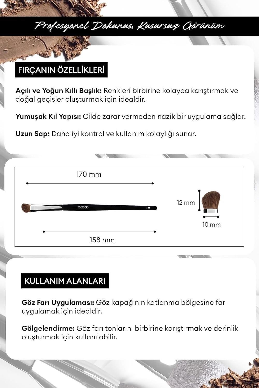 Açılı Far Karıştırma Fırçası Eye Contour Brush #118