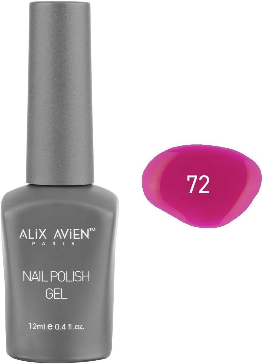 Neon Fuşya Pembe Kalıcı Oje 72-Yoğun Renk Veren Jel Oje 12 ml-Nail UV Gel Polish 72