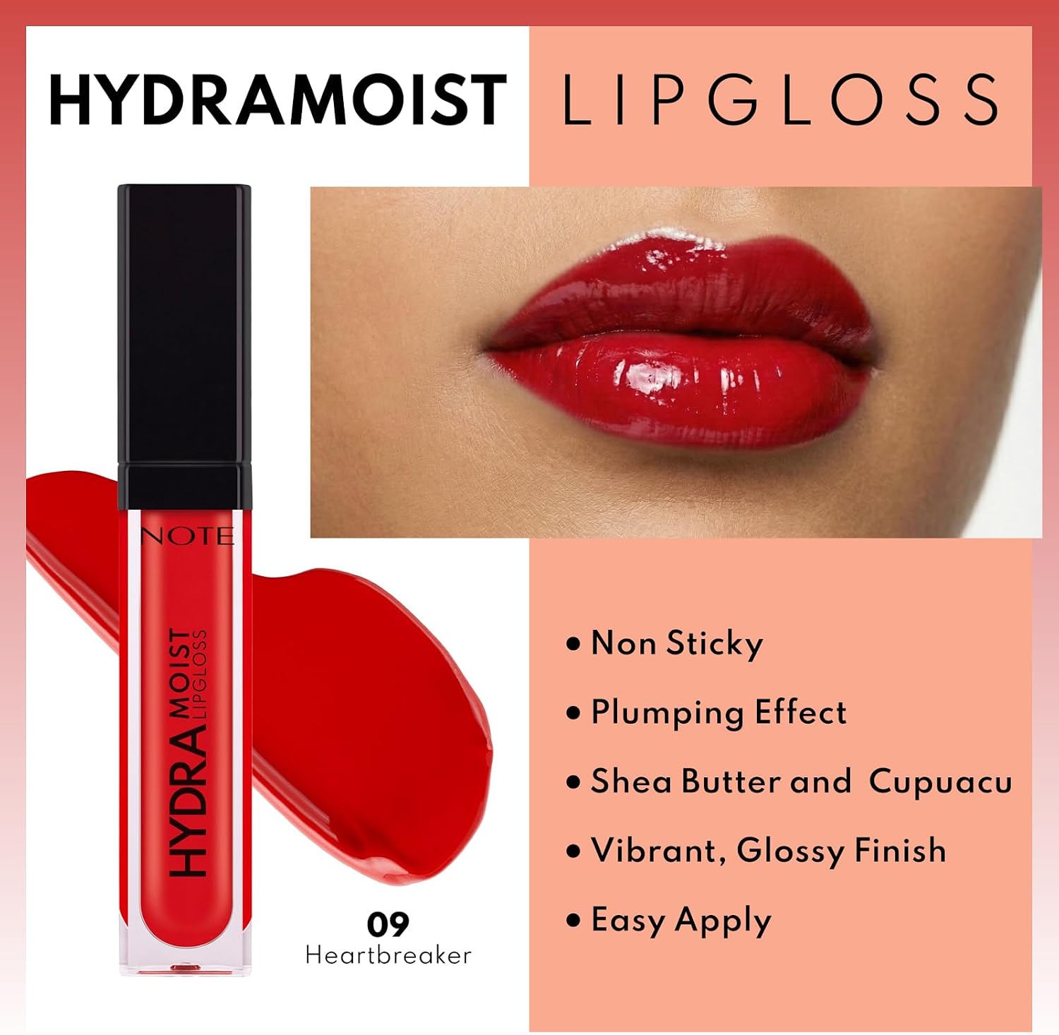 Cosmetics Hydramoist Lipgloss Nemlendirici Dudak Parlatıcısı - 09 Heartbreaker - Kırmızı