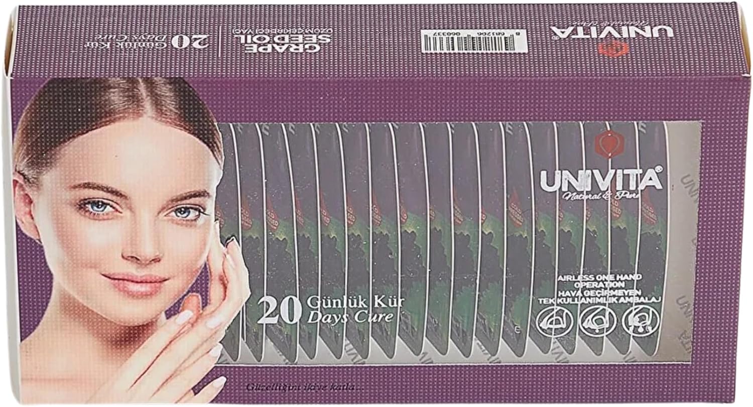 %100 Doğal Katkısız Üzüm Çekirdeği Yağı - 20 Günlük Bakım Kürü - 80 ml (4ml x 20)