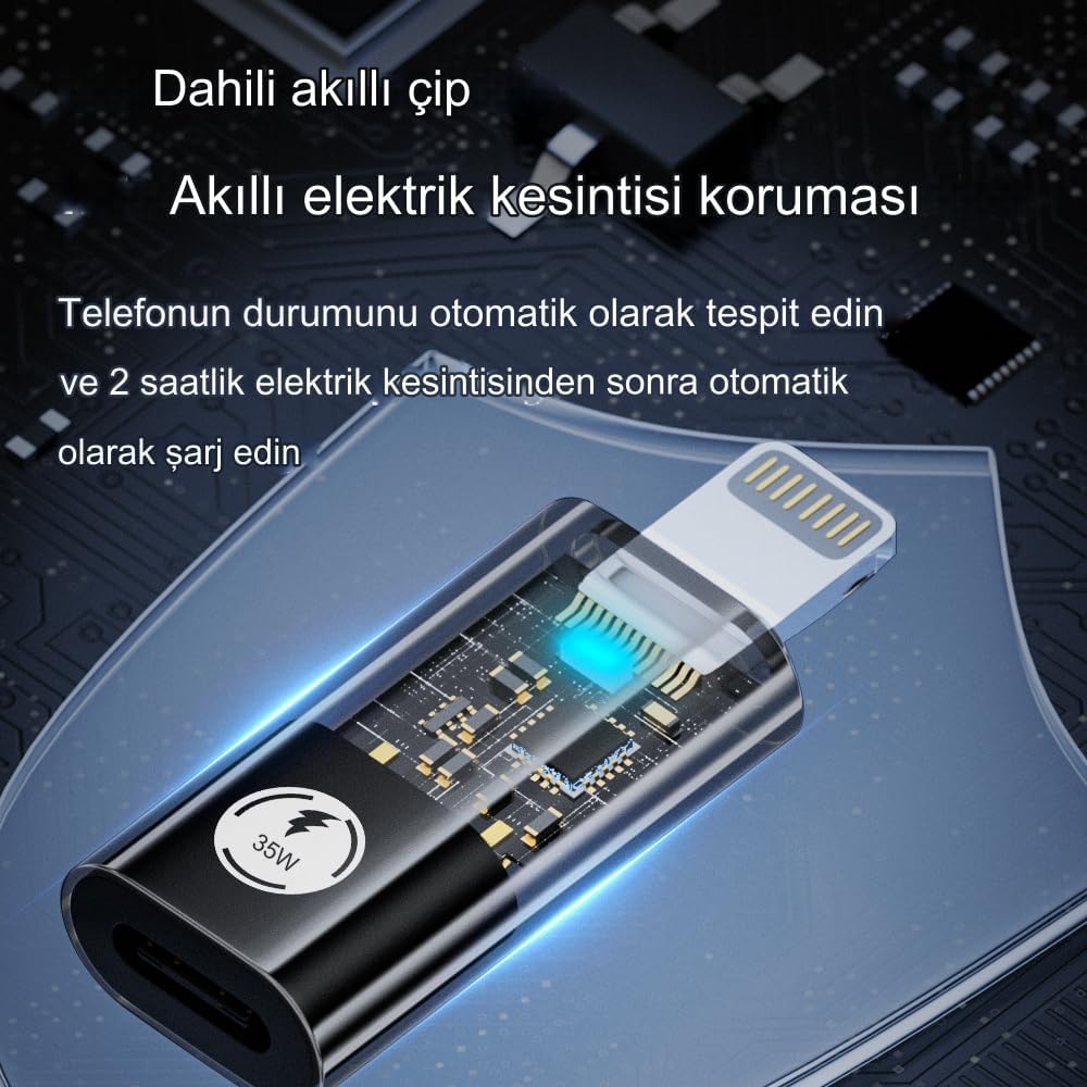 PD 35W Lightning to Type C Çevirici Dönüştürücü iPhone Yuva Çevirici Hızlı Şarj ve Veri Aktarımı OTGSL