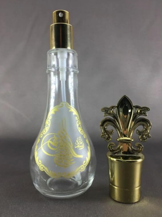 1 Adet 120 ml Ottoman Dezenfektan Kolonya ve Hediyelik Boş Gold Sprey Başlıklı Cam Şişe