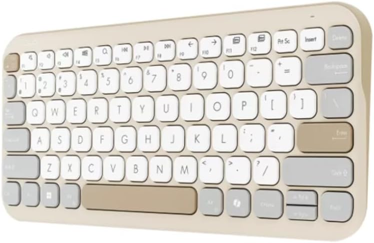 Marshmallow Mini Bluetooth Klavye, Çoklu Cihaz Uyumlu, Sessiz Tuşlar, Q-Türkçe, Bej