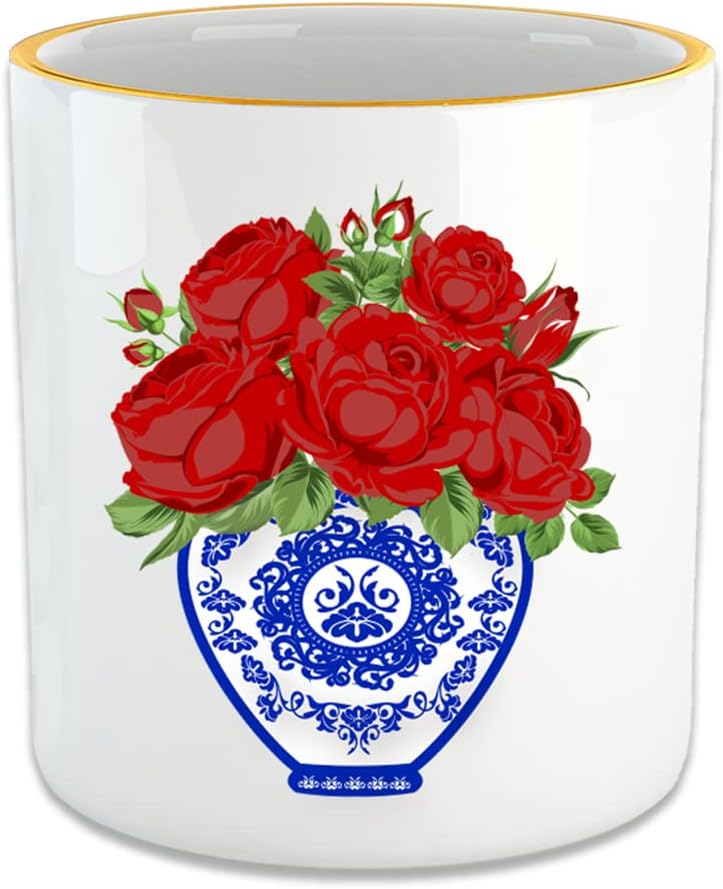 Blue Blanc Kırmızı Gül Espresso, Double Türk Kahvesi Fincanı