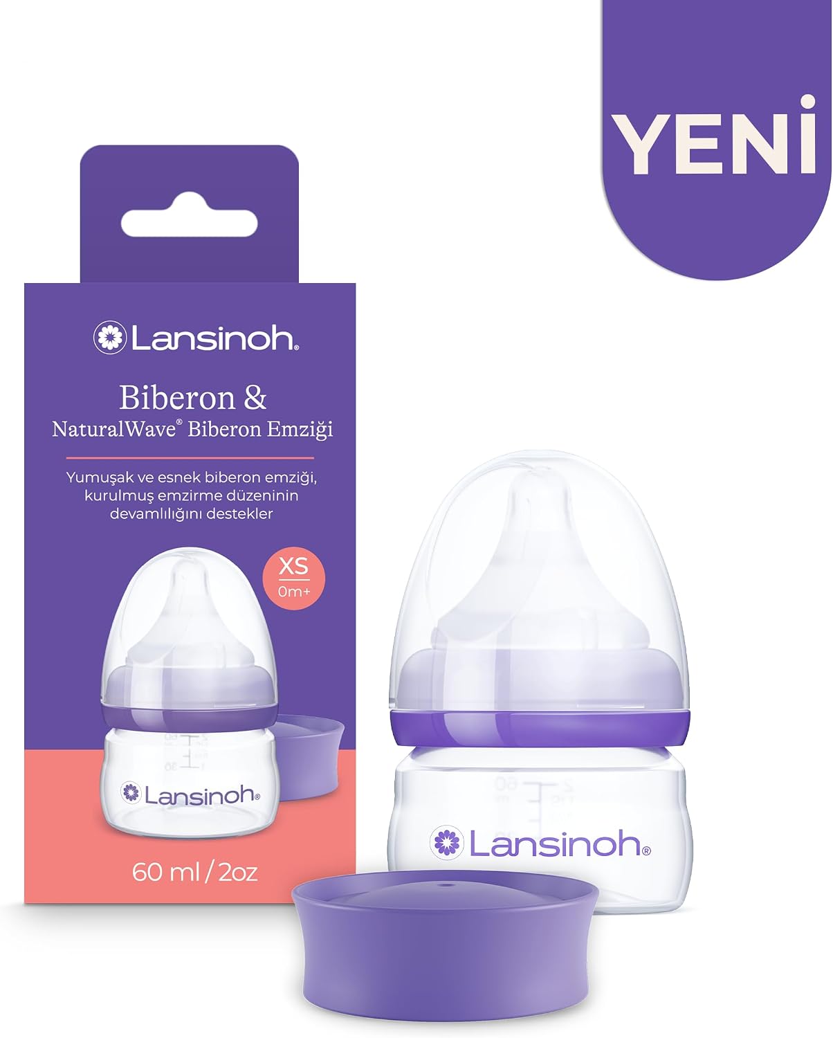 60 ml Biberon ve NaturalWave® Biberon Emziği (0 Ay+)