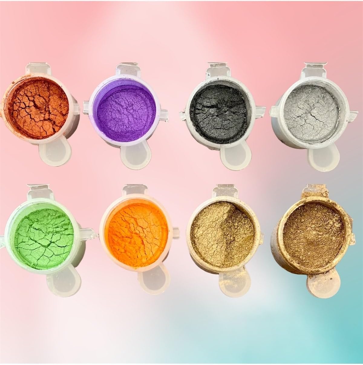Reçine 8 Adet Mini Sedef Toz Pigment Boya, Mum Boyası, Beton Boyası