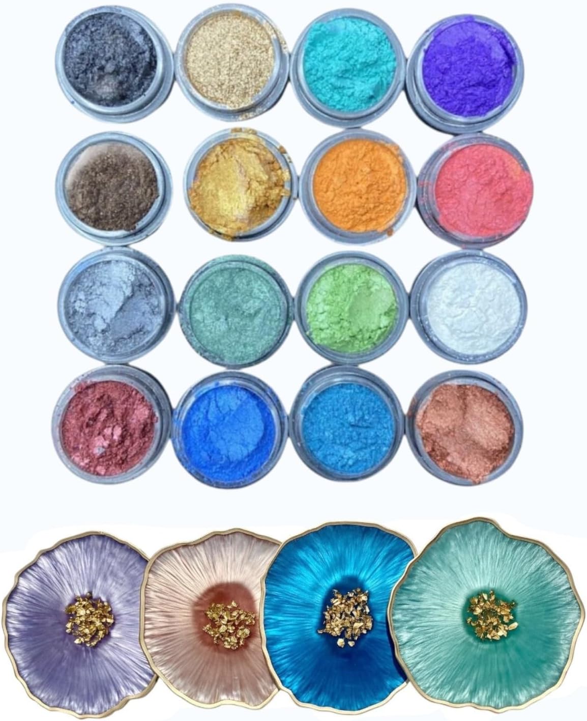 Reçine 16lı Toz Pigment Boya Seti 16x10ml Reçine Mini Pigment A2