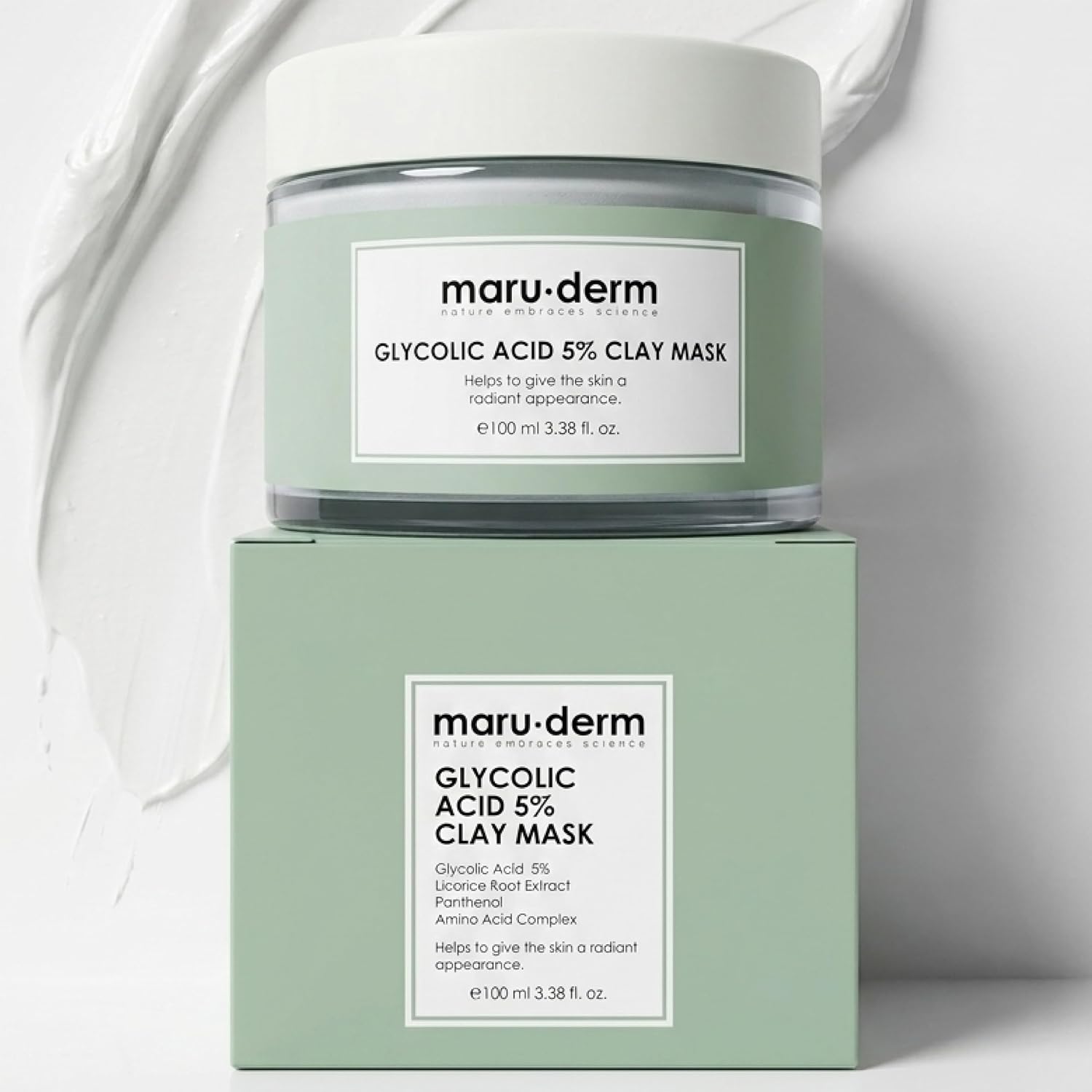 Maruderm Glikolik Asit%5 Gözenek Arındırıcı ve Cilt Tonu Eşitleyici Kil Maskesi – Vegan, Pürüzsüz ve Nemlendirici Arındırıcı Maske, 100 ML