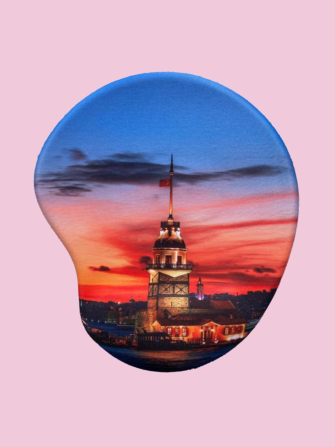 Türkiye Serisi - Kız Kulesi Gün Batımı Baskılı Bilek Destekli Mouse Pad