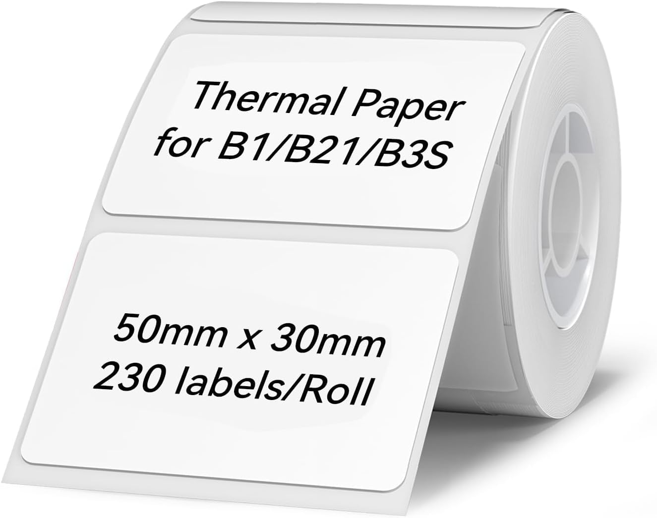 B1/B21/B3S Etikel Yazıcı için Etiketler, 2" x 1.2" (50×30 mm) Su Geçirmez Etiket Kağıdı Nakliye Adresi Kendinden Yapışkanlı Etiketleme Değiştirme - 1 Rulo 230 adet (Beyaz)