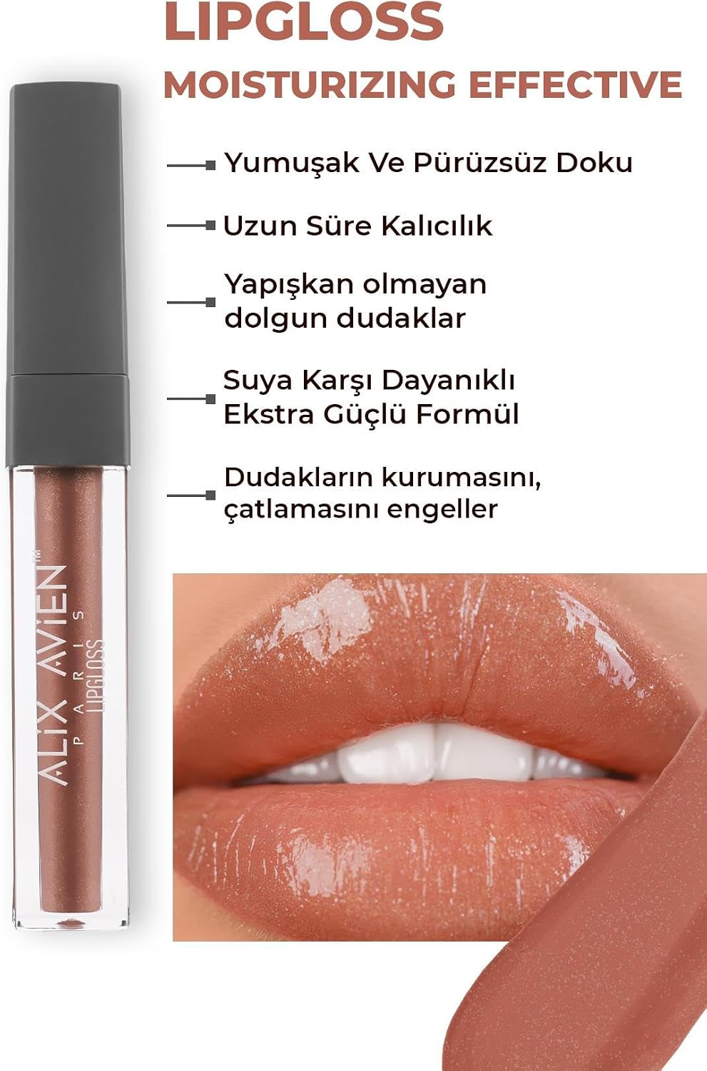 Uzun Süre Kalıcı Yoğun Renk Veren Nemlendirici Parlak Ruj - Glossy Lipstick 322 Cranberry