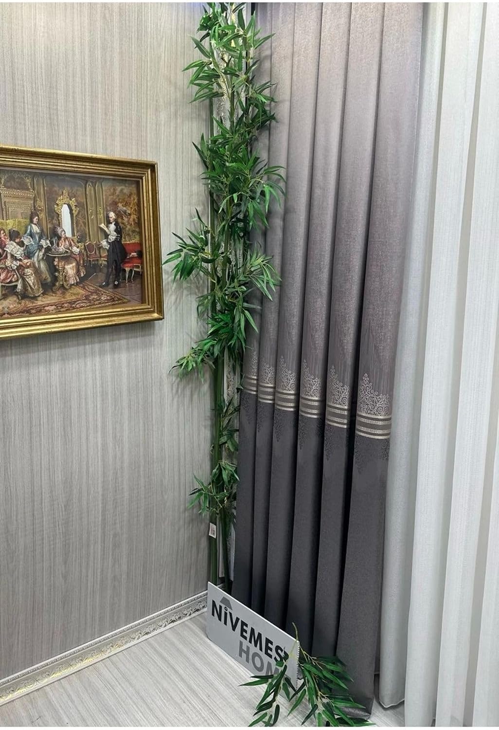 Titus Gümüş Fj632145 V-5422 1/3 Sık Pileli Fon Perde 80 x 270