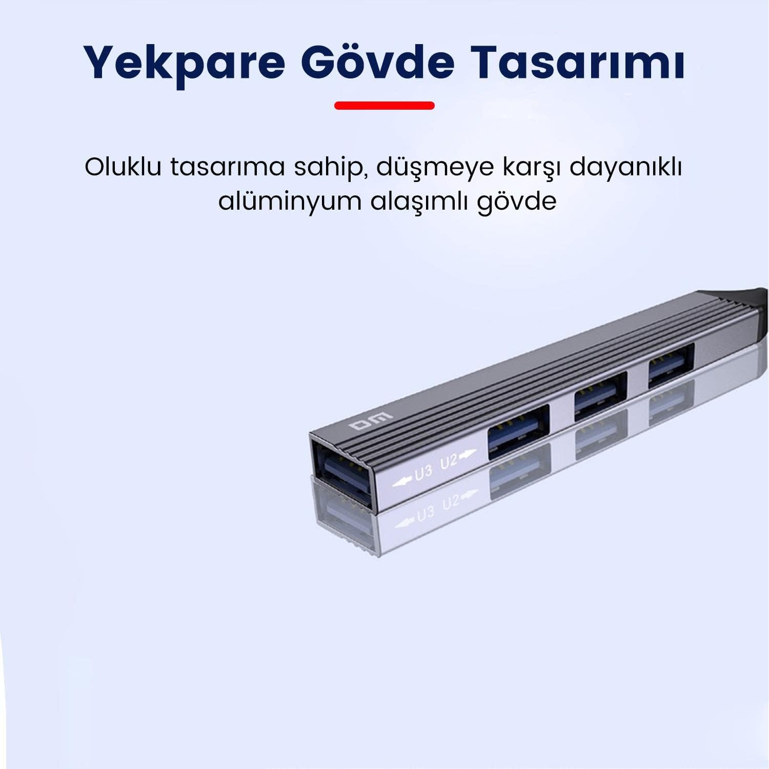CHB057 USB Type-C to 4 Portlu 3*USB 2.0 1*USB 3.0 Hub Çoklayıcı 15 cm