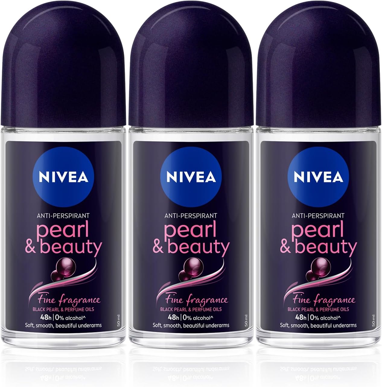 Kadın Roll On Deodorant Pearl&Beauty Fine Fragrance,48 Saat Anti-perspirant Koruma 50ml x3 Adet