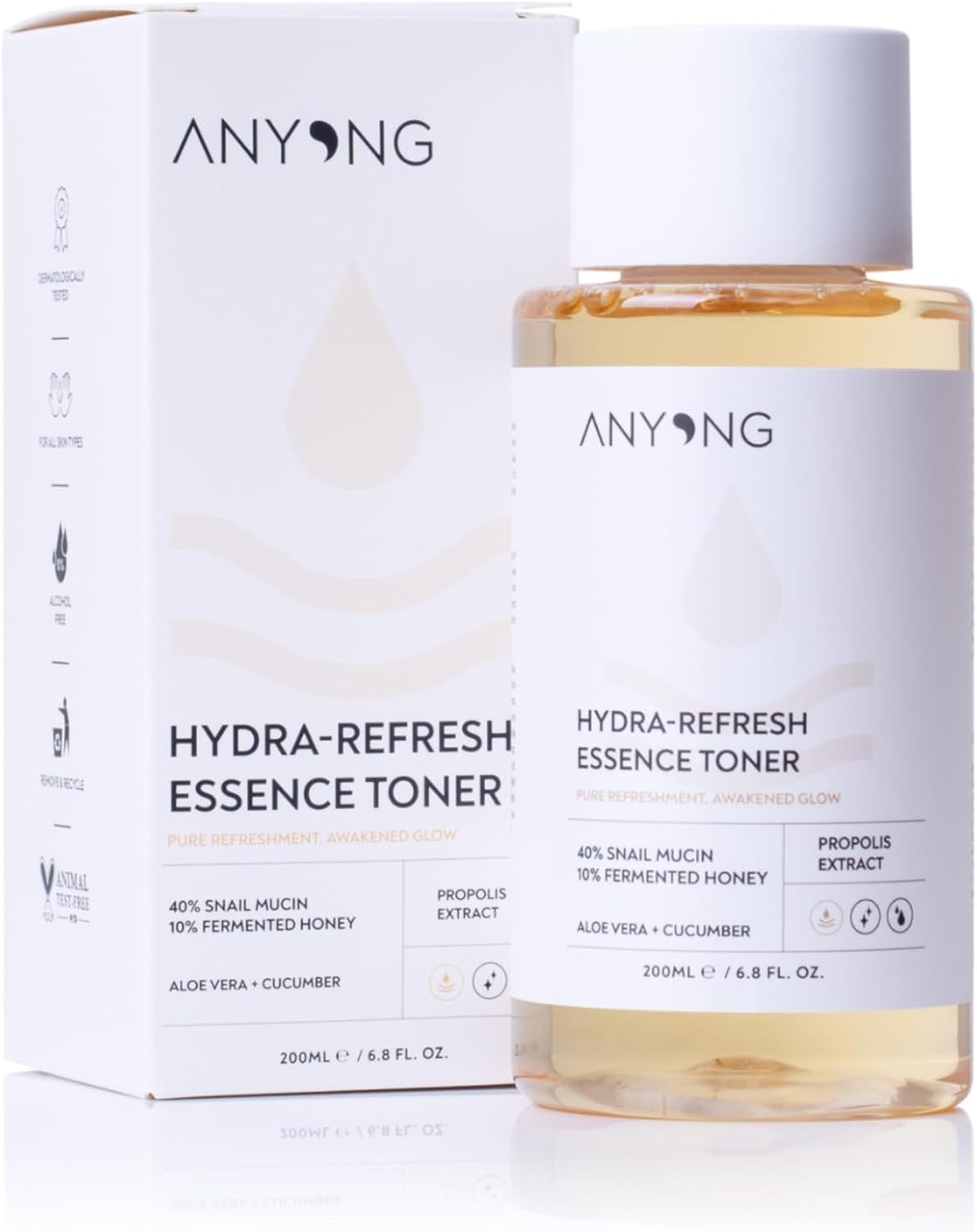 Aydınlatıcı, Nemlendirici ve Tazeleyici Tonik 200 ml (%40 Salyangoz Özü& Bal & Propolis & Aloe Vera)