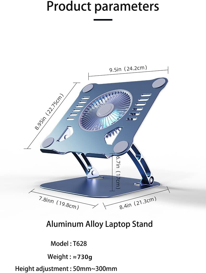 HT-02 Metal Laptop Standı Yükseklik Ayarlı Fanlı Premium Serisi Notebook Tutucu Alüminyum Macbook Yükseltici 10-17 İnch