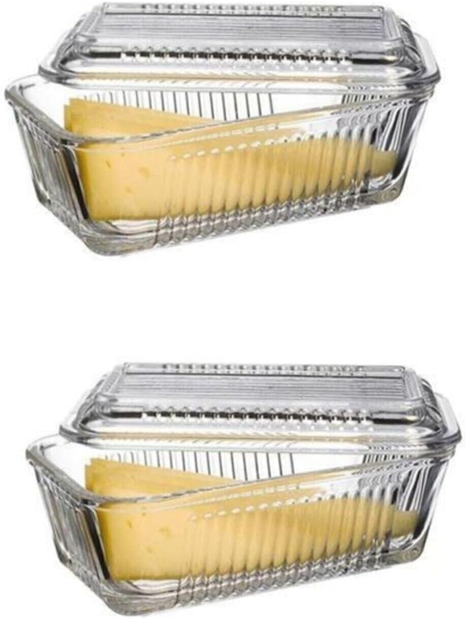 paşabahçe Frigo Kapaklı Kahvaltılık Tereyağlık Peynirlik 2'li 072oa