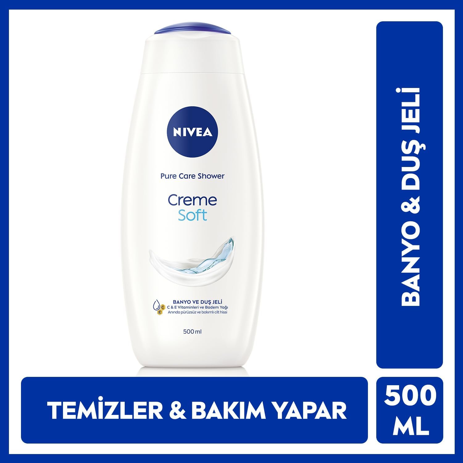 Creme Soft Kremsi Dokunuş Banyo ve Duş Jeli 500 ml, Pro-Vitamin,Badem Yağı, Nemlendirme
