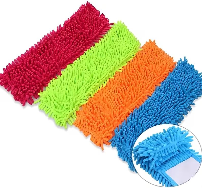 Kyrotech Makarna Mop Mikrofiber Paspas Yedeği, Evrensel Uyumlu Temizlik Başlığı, Döner Moplar İçin, Süper Emici, İz Tüy Bırakmayan Zemin Aparatı, Islak Kuru Şönil Bez, Asorti 40 CM