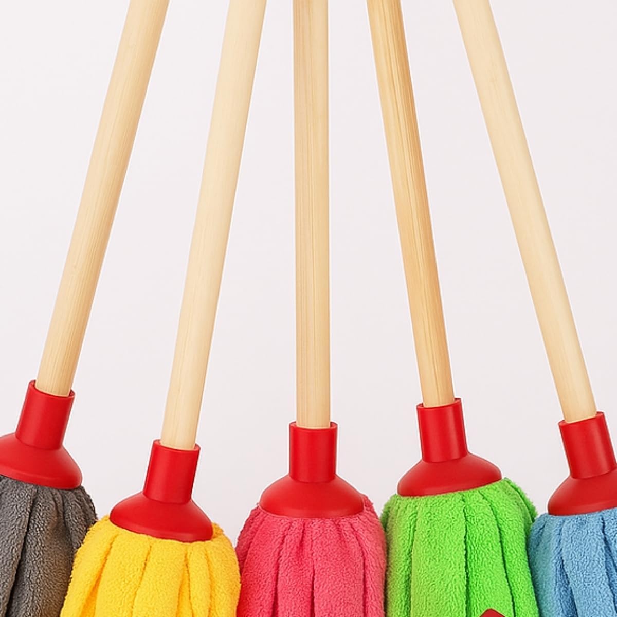 Havlu Mop Başlığı – Mikrofiber, Süper Emici, Dayanıklı ve Renkli Temizlik Bezi (Tüm Mop Saplarına Uyumlu), Karışık Renk