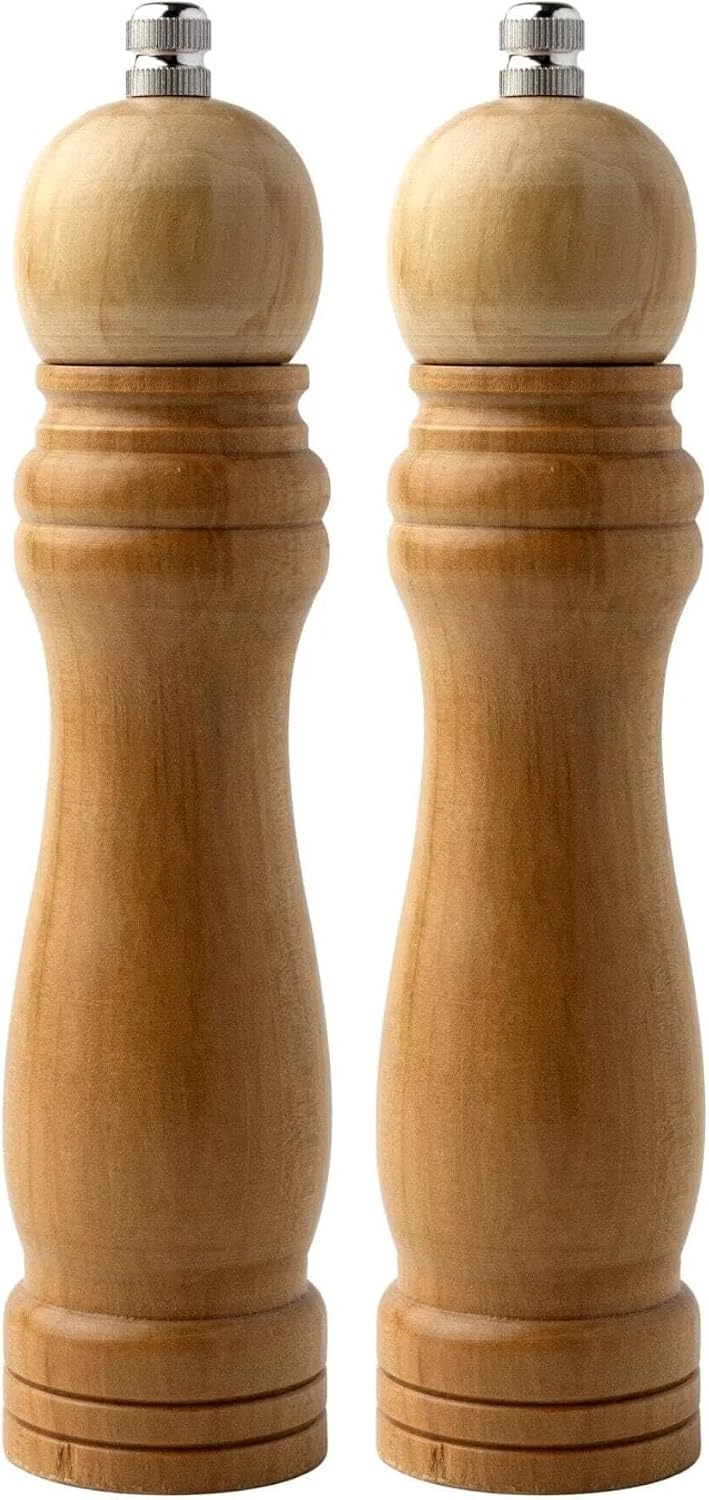 Bambu Gövdeli Komple Ahşap Tuz Karabiber Değirmeni Baharat Öğütücüsü Orta Boy 21 Cm 2 Adet