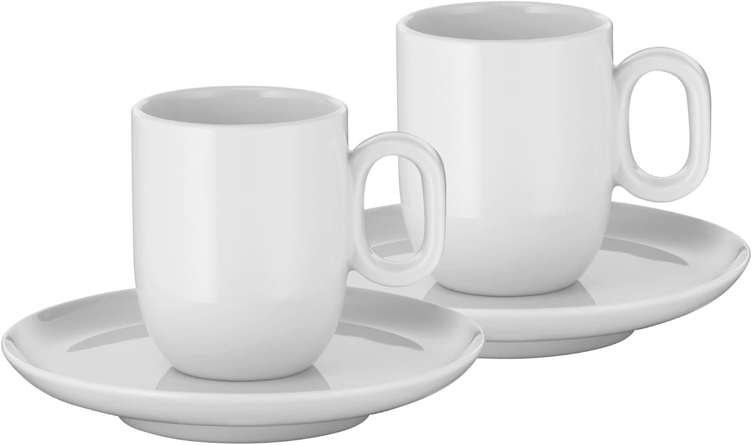 Barista 4 Parça Espresso Fincan Takımı, 2 Adet 60 ml Espresso Fincanı ve 2 Fincan Tabağı, Porselen, Bulaşık Makinesinde Yıkanabilir