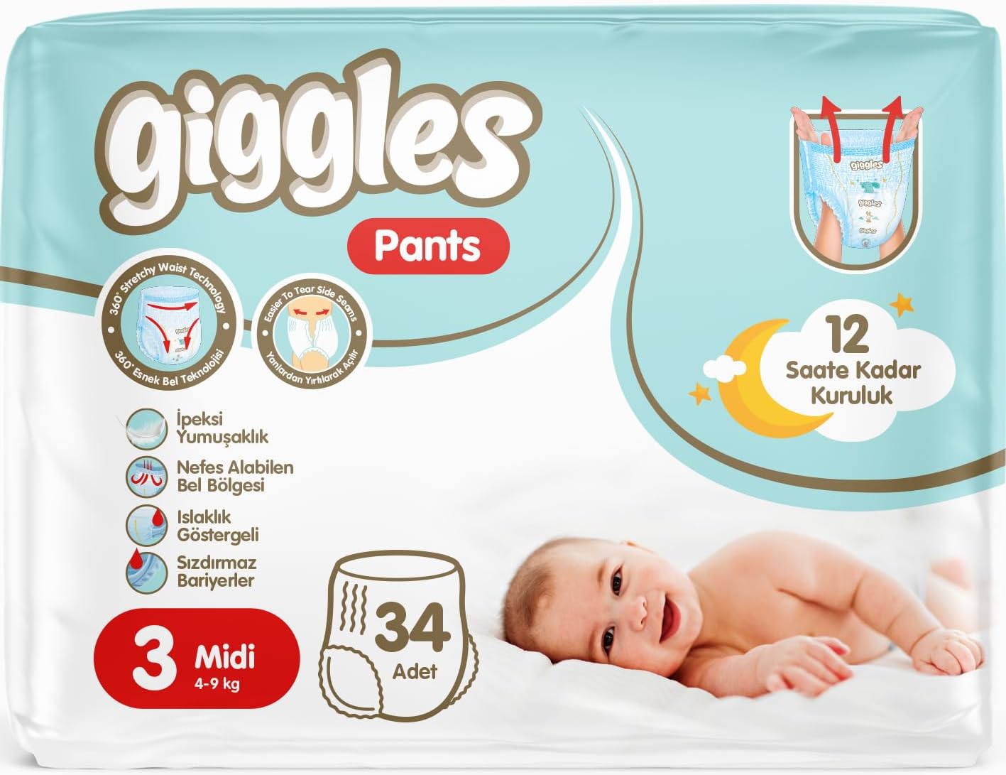 Baby Pants 3 Numara Midi 1 Paket 34 Adet