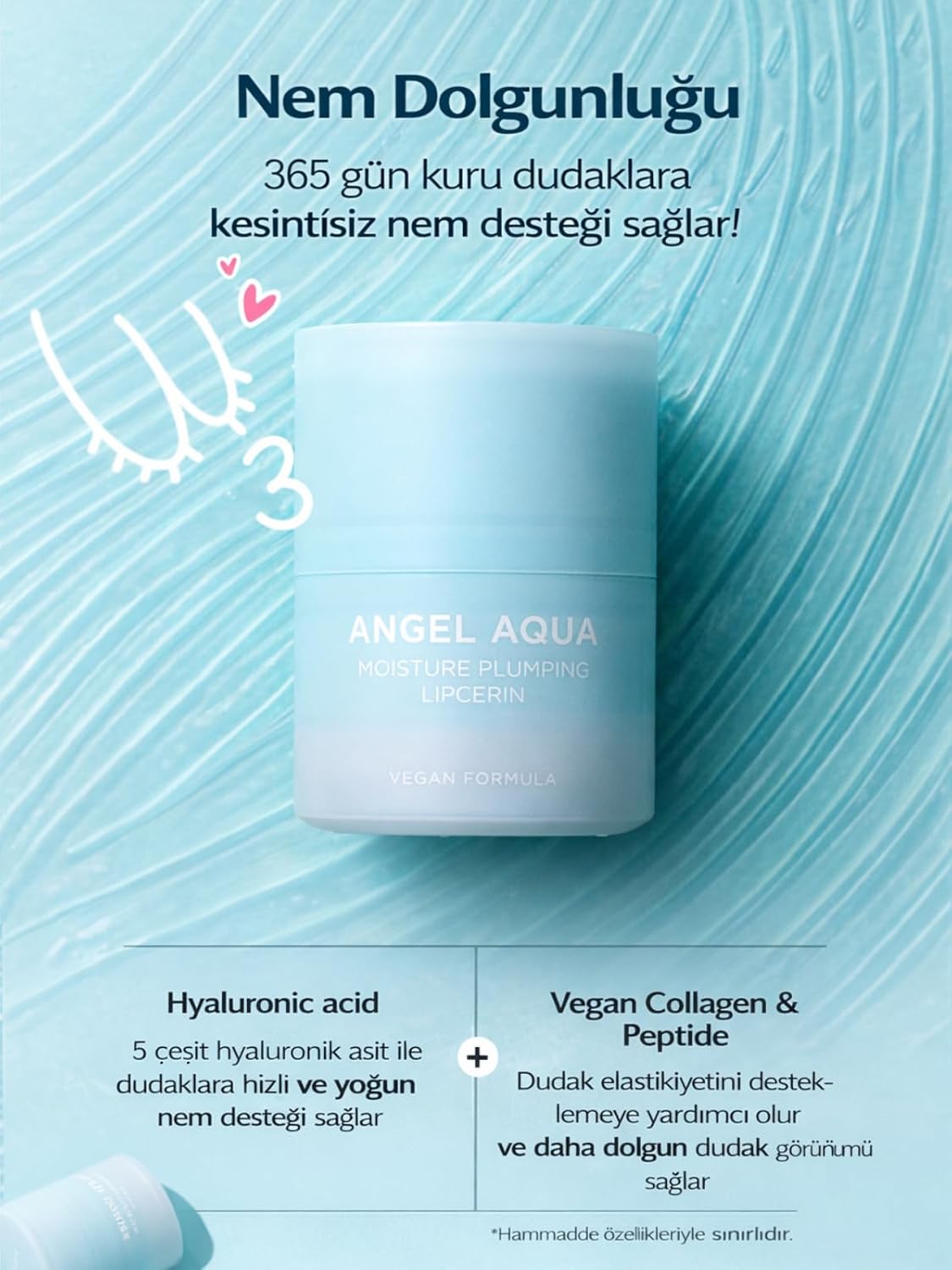 Angel Aqua Moisture Plumping Lipcerin Nemlendirici Dolgunlaştırıcı Dudak Balmı 15 ml