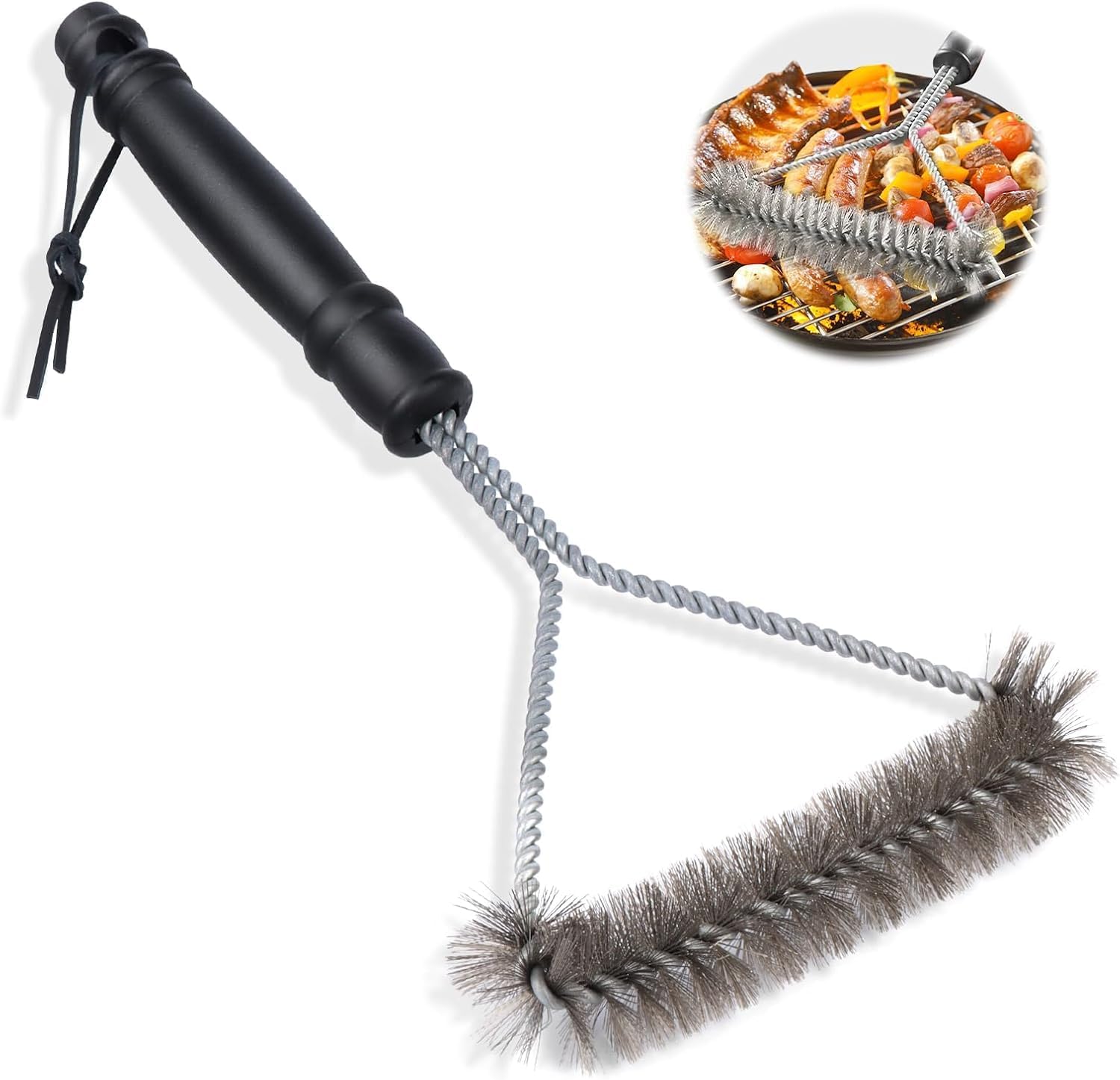 Mangal Barbekü Fırçası, Izgara Temizleme Fırçası, Paslanmaz Çelik, Ekstra Uzun Mangal Temizleme Fırçası, Gazlı Izgara Barbekü
