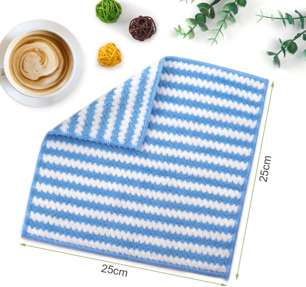 Mikrofiber Temizleme Bezleri, 6 Adet Süper Emici Mikrofiber Temizleme Bezi, Yeniden Kullanılabilir Mikrofiber Bulaşık Bezleri, Ev, Mutfak için Çok Amaçlı Temizlik Havluları, Boyut 25 x 25 cm