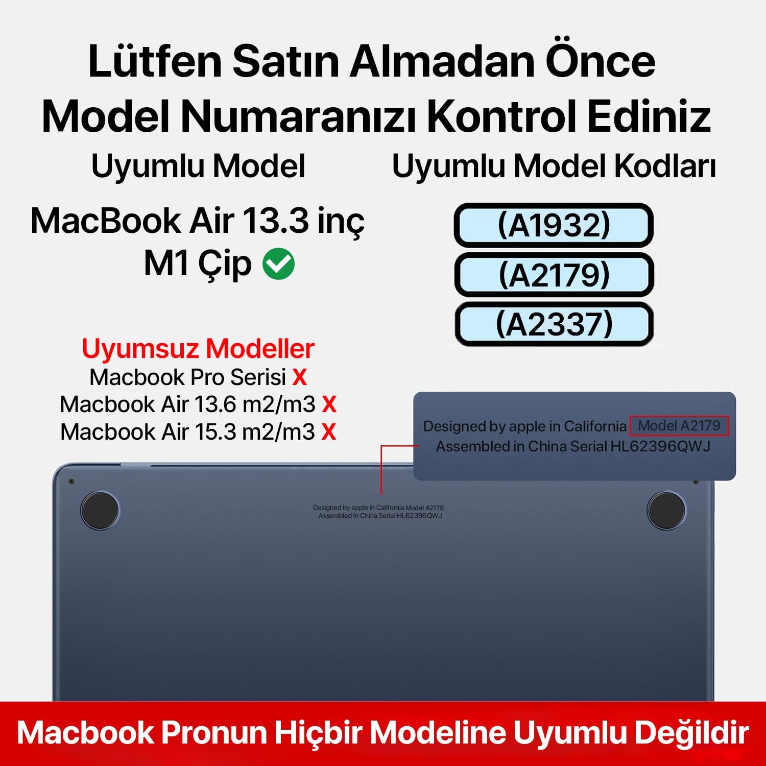 MacBook Air ile Uyumlu Polikarbonat Sert Koruyucu Çizilme ve Darbe Önleyici Kılıf A2337 A2179 A1932 (Baskılı - 8, 13.3 inç 2018-2022 Arası (m1 işlemci))